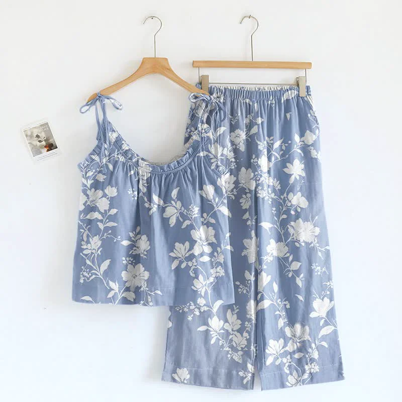 High-Performance Ownkoti Botanical Floral Spaghetti Strap Loungewear Lightweight