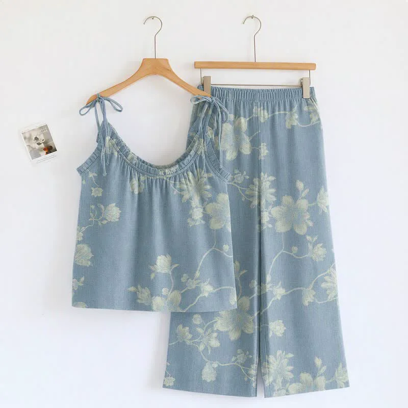 Clean Ownkoti Vintage Floral Cotton Cami Loungewear Set Original