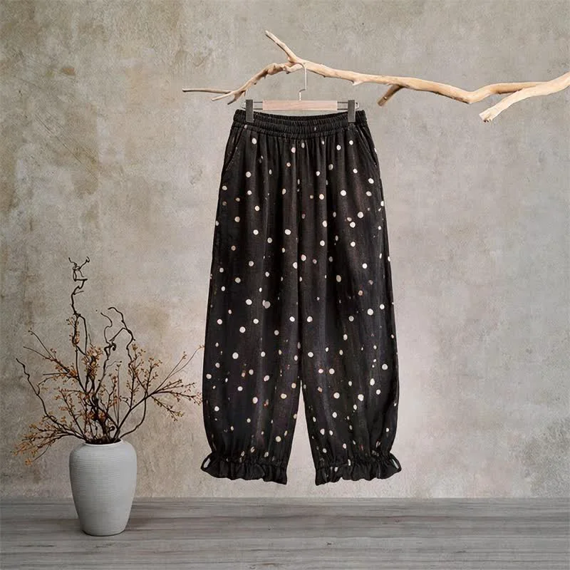 Verified Ownkoti Timeless Black Polka‑Dot Lounge Pants Eco-Friendly