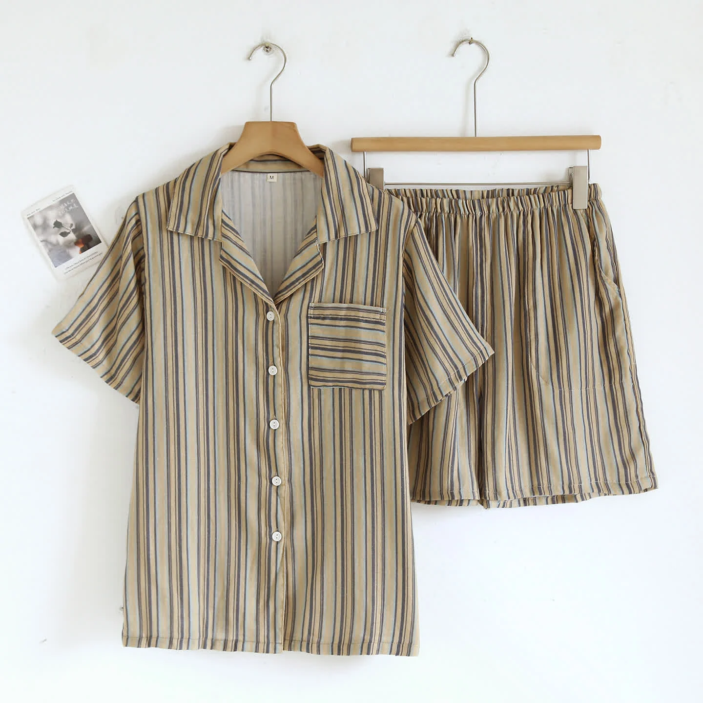 Soft Ownkoti Vintage Striped Cotton Loungewear Set Refined