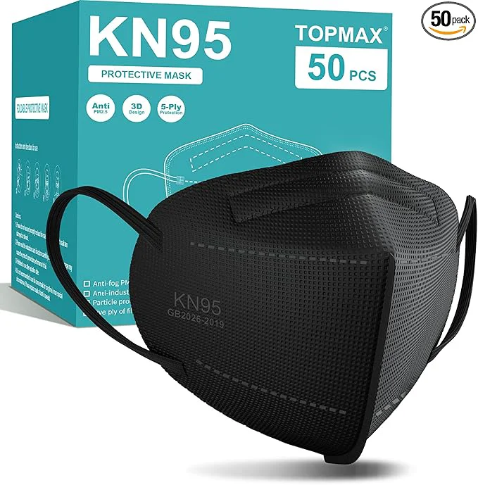 Natural TOPMAX KN95 Face Masks 50 Pack 5-Ply Breathable Filter Efficiency≥95 Fine Crafted