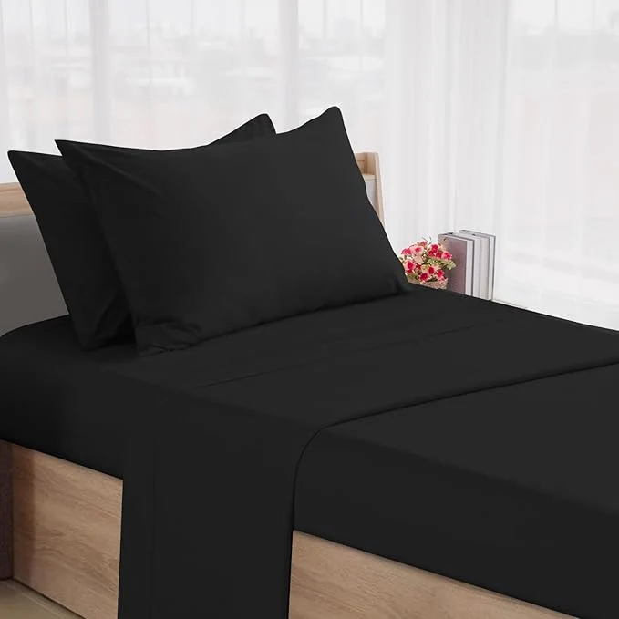 Responsible SPRINGSPIRIT Cot Sheets 30 quot x 75 quot x 9 quot 4 Piece Cot Sheet Set Cot Size Fitted Sheets with Narrow Twin Camp Bunk R Bunk Guest Beds Trifold Mattress Black Durable
