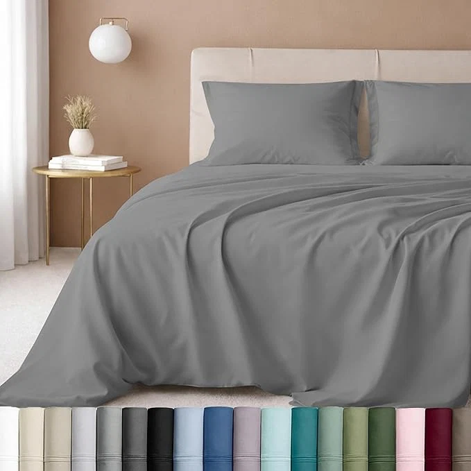 Trusted California Design Den California King Sheet Set – Cotton 600 Thread Count Deep Pocket Cal King Sheet Set Luxury Hotel-Quality Sheets with Soft Sateen Weave – Mist Grey Traditional