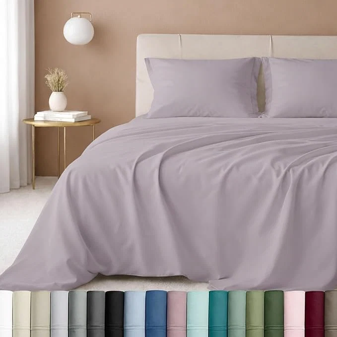Carefully Designed CALIFORNIA DESIGN DEN 5-Star Hotel 600 Thread Count Cotton Sheets Set – Soft amp Smooth Queen Sheet Set with Deep Pockets Quality Beats Egyptian Cotton Claims Lavender World-Class