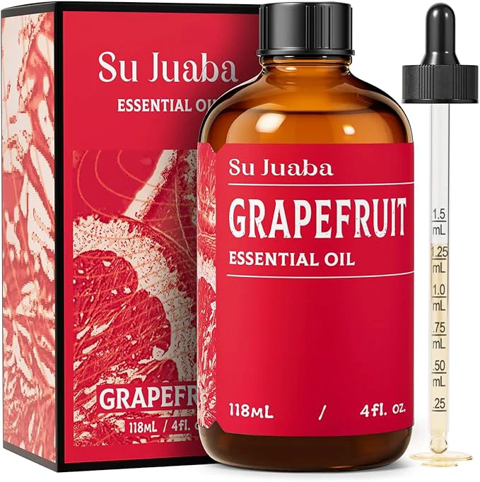 Recyclable SU JUABA Grapefruit Essential Oil 4 Fl Oz Pure Natural User-Friendly