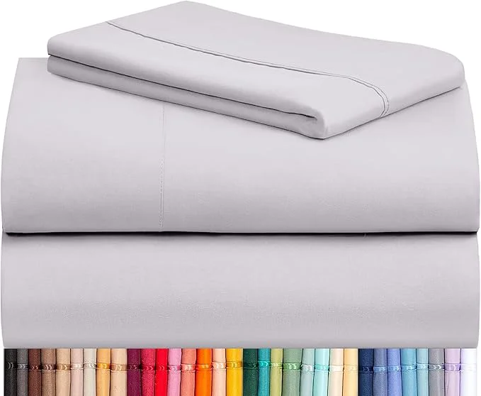 Fashionable LuxClub 3 PC Twin Sheet Set Deep Pockets Wrinkle Cooling Bed Sheets Hotel Bedding for Women Men Kids amp Teens Includes 1 Fitted Sheet 1 Flat Sheet and 1 Pillowcase-Silky Soft Dove Gray Traditional