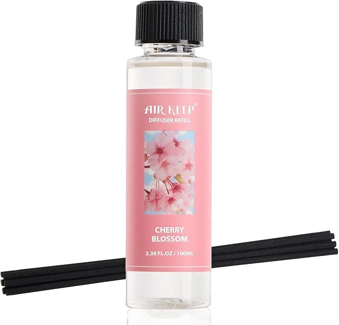 Dependable Airkeep Reed Diffuser Oil Refill Cherry Blossom 3.38 oz 1 Pack Air Freshener Long-Lasting