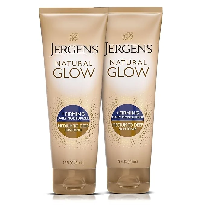 Lightweight Jergens Natural Glow Firming Self Tanner Body Lotion Medium to Deep Skin Tone Consistent