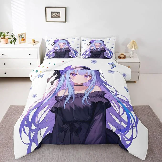 Sophisticated Erosebridal 3D Anime Girl Comforter Set Kawaii Decorations Bedding Comforters amp Sets Preppy Duvet Set King Responsible