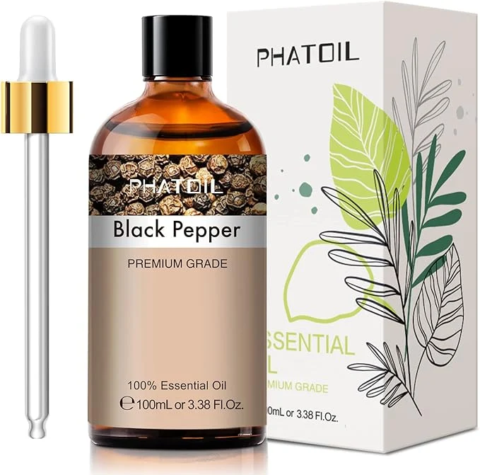 Sustainable Black Pepper 3.38fl.oz Essential Oil PHATOIL Pure Aromatherapy Oils Reusable