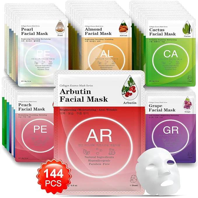 Smart VESPRO 144 Pack Collagen Essence Sheet Facial Masks Bulk Sheet Masks Artisan