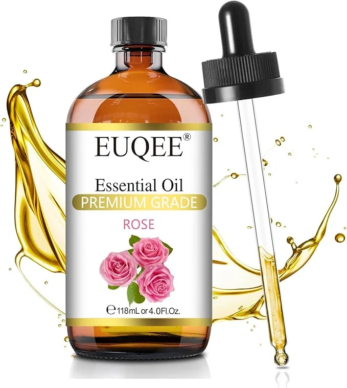 Premium Material EUQEE Rose Essential Oil 118mL Large Capacity Rose Oil Premium Essential Oil Top-Quality