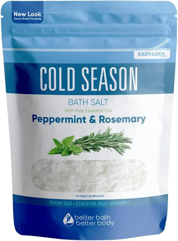 Natural Cold Season Bath Salt 32 Ounces USP Grade Epsom Salt Powerful