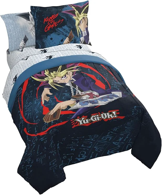 Exceptional Jay Franco Yu-Gi-Oh Twin Size Comforter Set – 5 Piece Bedding Includes Sheet Set amp Pillow Covers – Super Soft Cozy Bedding Secure