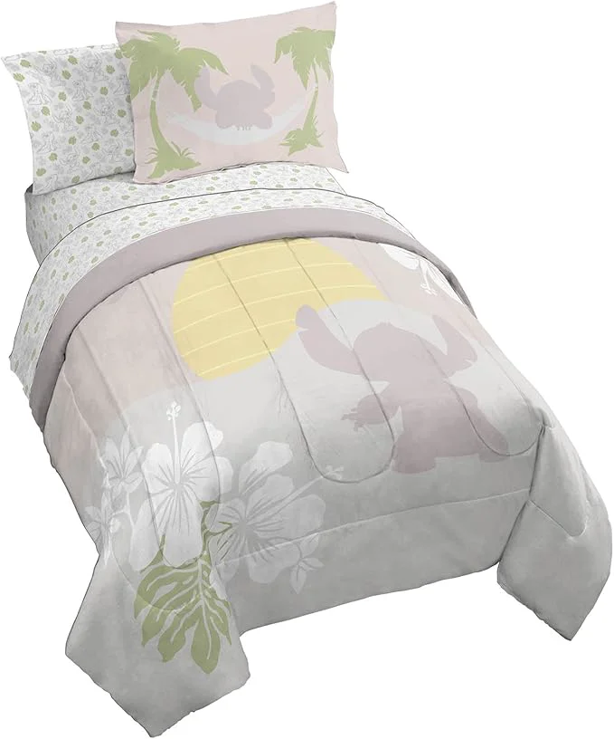 Reliable Jay Franco Disney Lilo and Stitch Twin Size Comforter Set – 5 Piece Bedding Includes Sheet Set amp Pillow Covers – Super Soft Cozy Bedding High-Quality