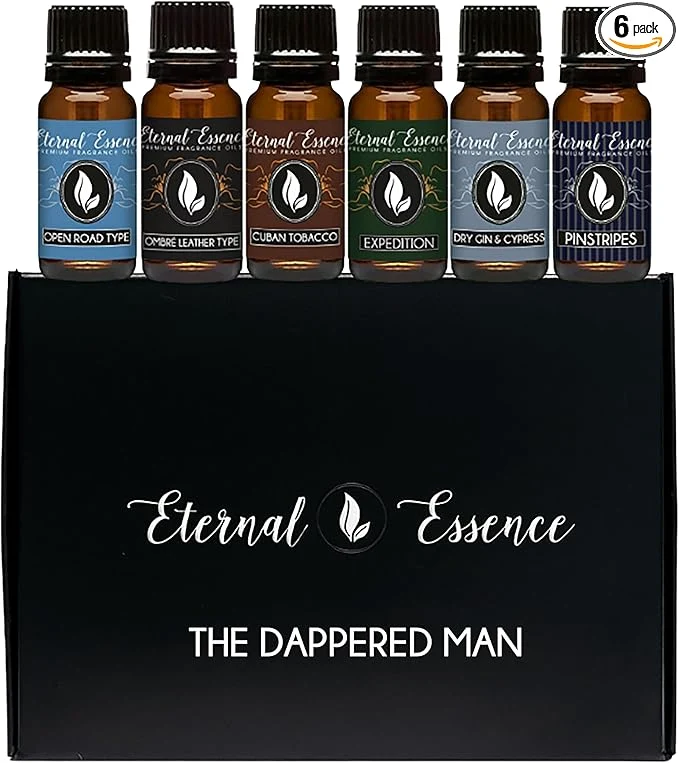 Innovative Eternal Essence Oils Dappered Man Gentlemen Set of 6 Premium Fragrance Oils Clean