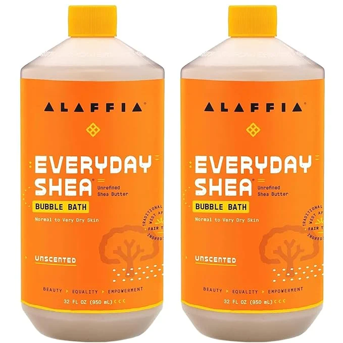 Fine Crafted Alaffia Bubble Bath Unscented 2-Pack – Long-Lasting Bubbles Reusable