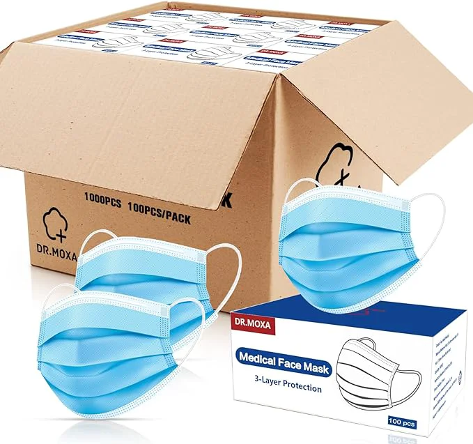 Natural DR.MOXA 1000 Pack Disposable Medical Face Masks Breathable 3 Ply Masks Proven
