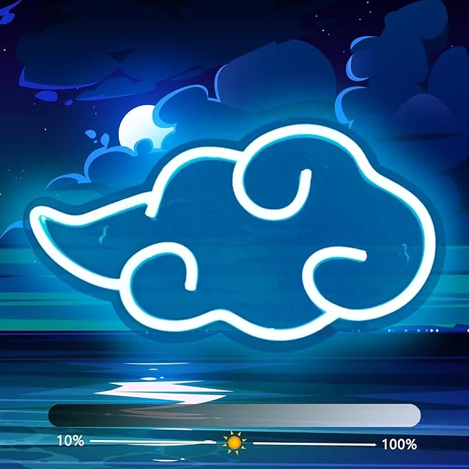 Reliable Dleouly Anime Neon Sign LED Blue Cloud Neon Signs for Wall Decor Dimmable Gaming Neon Sign Wall Signs USB Night Neon Light for Bedroom Game Room Man Cave Party Gifts for Your Son Boyfriend 12x7in Effective