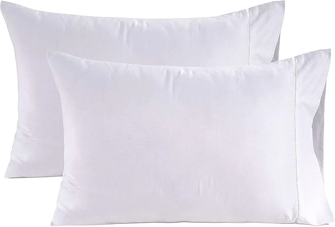 Eco-Friendly LANE LINEN King Size Pillow Case Set of 2 Egyptian Cotton Cases 1000 Thread Count Sateen White Cooling Cover – for Home Hotels amp Hospital Use Natural