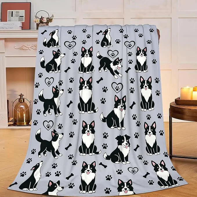 Dependable Border Collie Blanket Super Soft Warm Fluffy Fleece Flannel Dog Throw Blanket Cozy Fuzzy Plush Stuff Bedding Blankets Gifts for Women Kids Boys Girls Adults 80 quot X60 quot Expertly Made