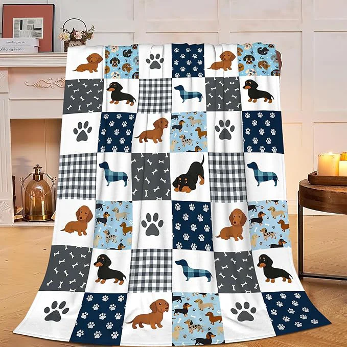 Stylish Dachshund Blanket Super Soft Warm Fluffy Fleece Flannel Dog Throw Blanket Cozy Fuzzy Plush Stuff Bedding Blankets Gifts for Women Kids Boys Girls Adults 80 quot X60 quot Fine Crafted