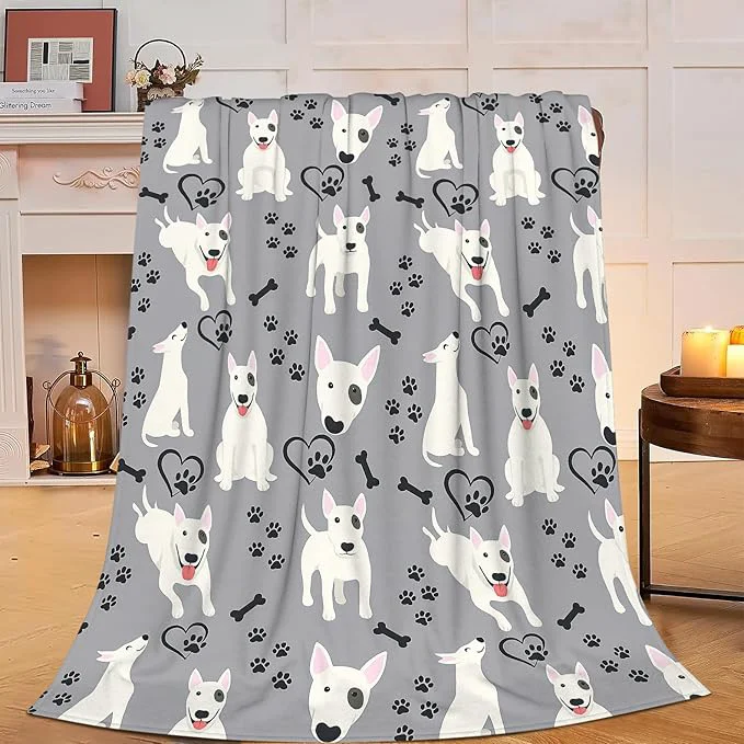 User-Friendly Bull Terrier Blanket Super Soft Warm Fluffy Fleece Flannel Dog Animal Throw Blanket Cozy Fuzzy Plush Stuff Bedding Blankets Gifts for Women Kids Boys Girls Adults 60 quot X50 quot Modern