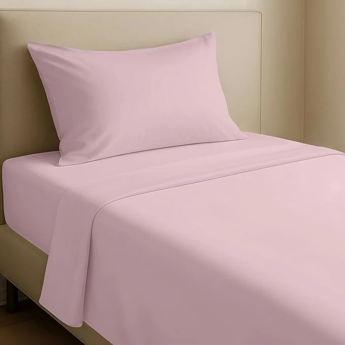 Innovative California Design Den XL Twin Sheets Set – Natural Cotton Sheets with 12 quot Pockets Soft Sateen Weave Breathable and Durable Bedding Set for Dorm Rooms College Pink Trendy