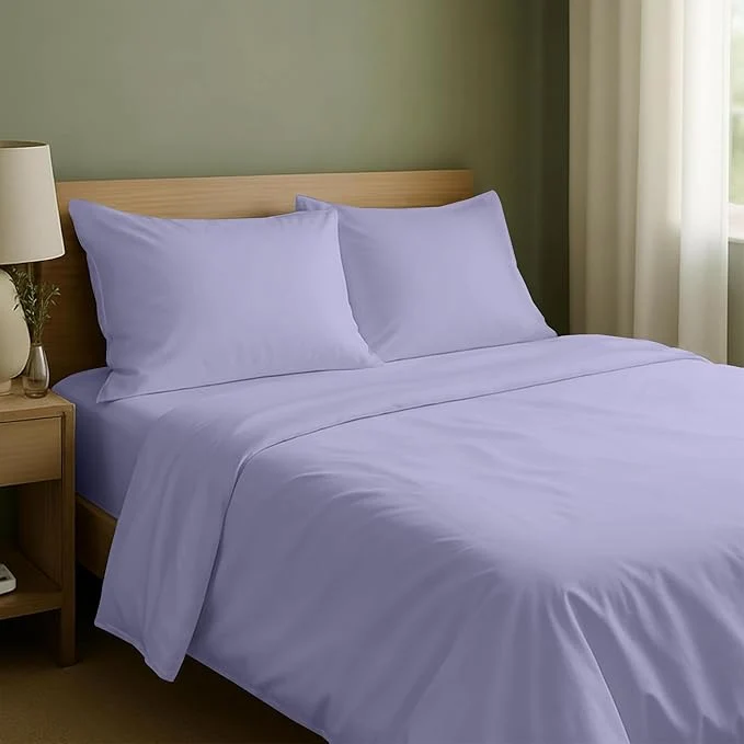 Quality California Design Den Full Size Bed Sheets Set – Natural Cotton Sheets Soft Sateen Weave Fully Elasticized Deep Pockets Breathable and Durable Bedding – Lavender Carefully Designed