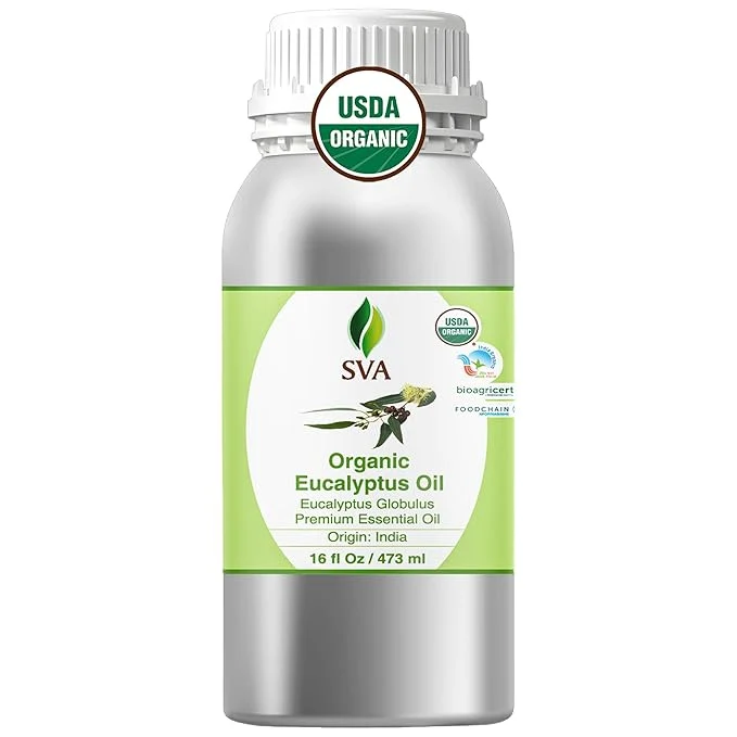 Outstanding SVA Eucalyptus Essential Oil Organic – 16 Fl Oz – Natural Organic Breathable