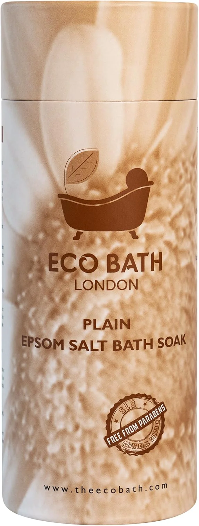 Enhanced Eco Bath London Plain Epsom Salt Bath Soak – Tube 2.2 LB Made in UK Made Prestigious