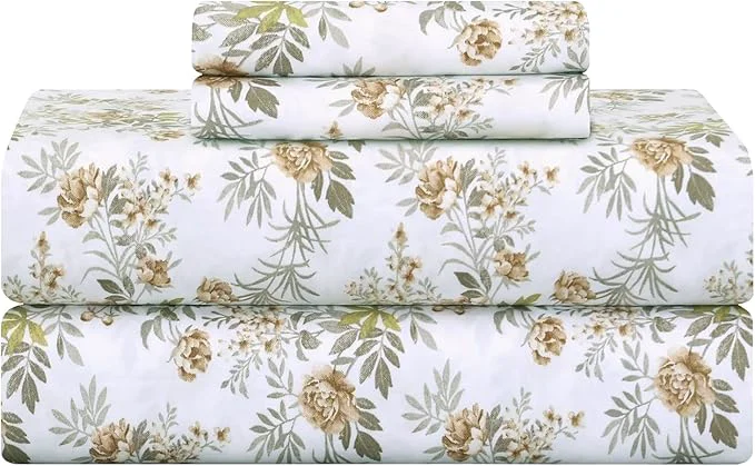 Smart Feather amp Stitch Printed 500 TC California King Size 4pc Damask Bed Sheet Set Soft Cotton Breathable Bedsheets 18 quot Deep Pockets Sateen Weave Striped Bedding Mattress – Rose Floral Authentic