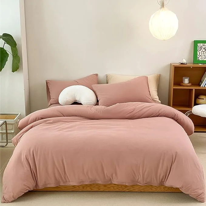 Official CLOTHKNOW Pink Comforter Set California King 3Pcs Mauve Blush Bedding Comforter Sets Soft All Season Dusty Rose Comforter with 2 x Pillow Cases Enhanced