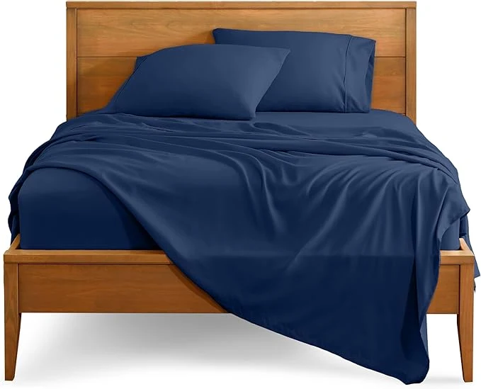 Professional Bare Home Queen Sheet Set – 1800 Ultra-Soft Microfiber Queen Bed Sheets – Double Brushed – Deep Pockets – Easy Fit – 4 Piece Set – Bedding Sheets amp Pillowcases Queen Dark Blue Effective