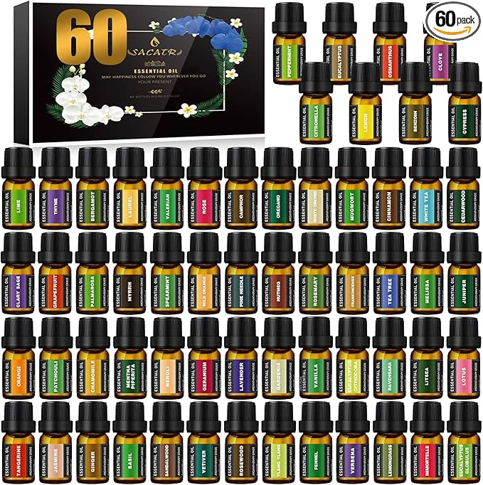 Trendy SACATR 60 Bottles Premium Essential Oils Set Dependable