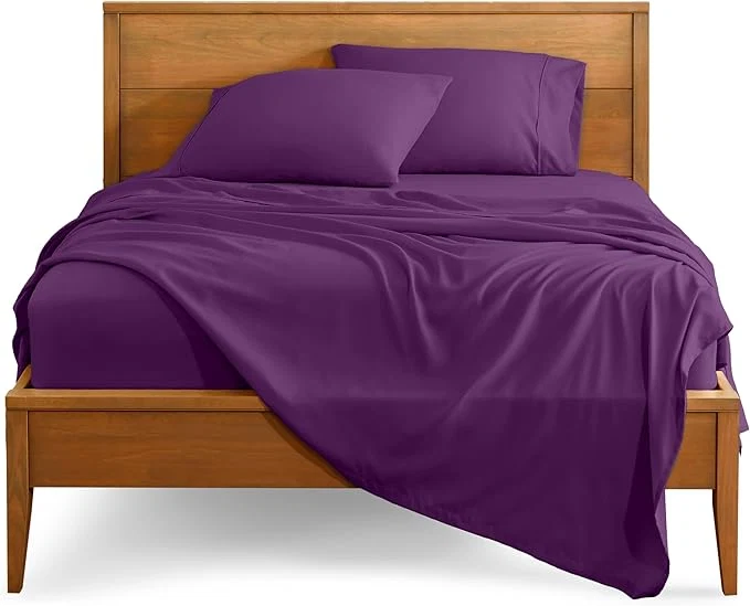 User-Friendly Bare Home Twin Sheet Set – 1800 Ultra-Soft Microfiber – Double Brushed – Deep Pockets – Easy Fit – Extra Soft – 3 Piece Set – Bedding Sheets amp Pillowcases Twin Plum Long-Lasting