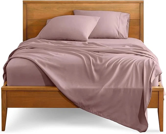 Modern Bare Home California King Sheet Set – 1800 Ultra-Soft Microfiber Cal King Bed Sheets – Double Brushed – Deep Pockets – Easy Fit – 4 Piece Set – Bed Sheets California King Mauve Verified