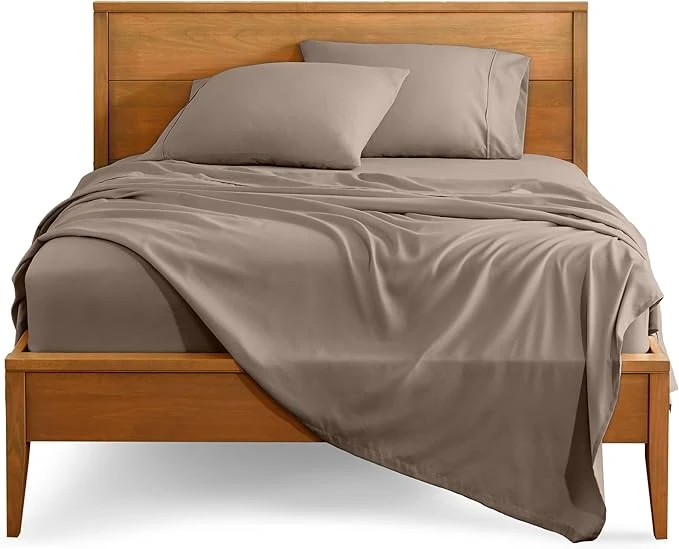 Trendy Bare Home California King Sheet Set – 1800 Ultra-Soft Microfiber Cal King Bed Sheets – Double Brushed – Deep Pockets – Easy Fit – 4 Piece Set – Bed Sheets California King Taupe Elite