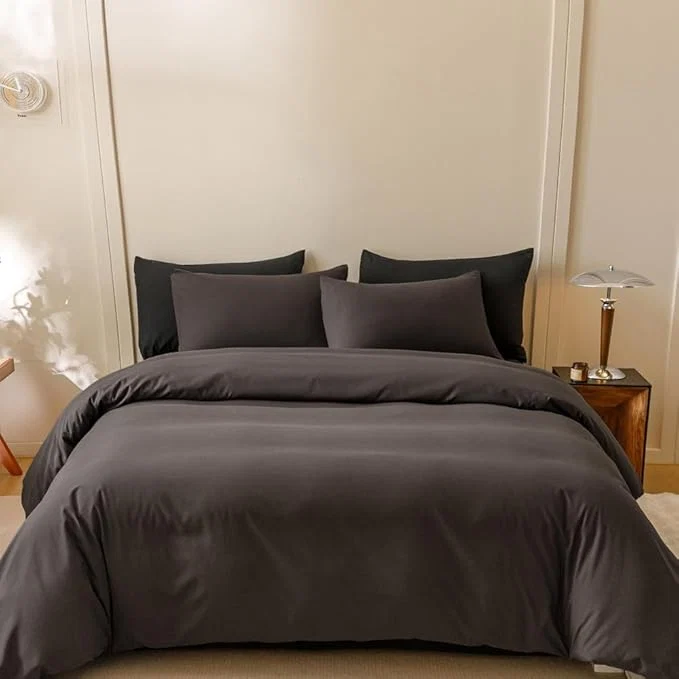 High-Performance CLOTHKNOW Brown California King Comforter Set Dark Coffee Bedding Comforter Sets Men Women Comforter with 2 x Pillowcases Durable