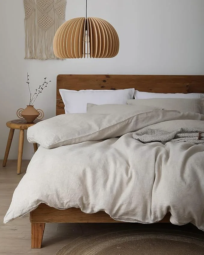 Refined XZ XIFA Linen Duvet Cover Twin Washed French Flax Linen Bedding Set with Zipper Closure Cooling amp Textured Bed Sets for Hot Sleepers 1 Duvet Cover 1 Pillowcases High-Grade