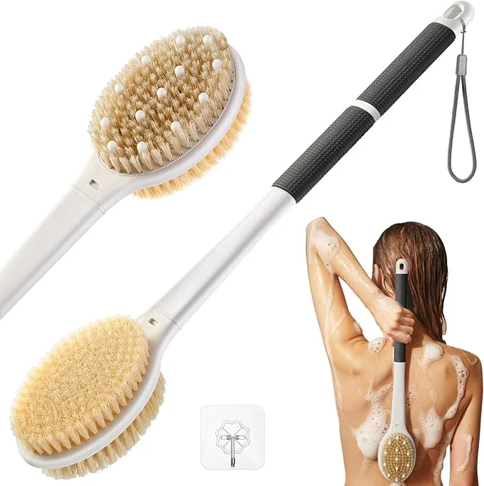 Carefully Designed Shower Brush for Massage Dry Brushing Back Scrubber for Shower Fine