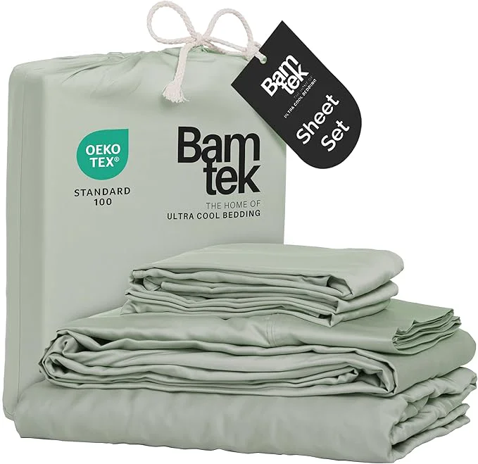 High-Performance Viscose Bamboo Sheets Queen Size 4PC Set – Cooling Bedding for Hot Sleepers with Moisture Wicking Technology – Silky Soft 18 Inch Deep Pocket – Sage 60 quot x 80 quot Effective