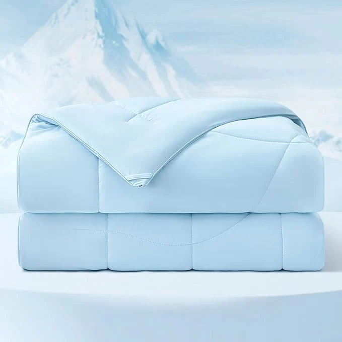 Consistent Bedsure Cooling Comforter King Size – Cooling Blankets for Hot Sleepers Lightweight Comforter for Summer with Dual-Sided Cool Tech Soft Breathable Cold Blanket for Sleeping Blue 102×90 Inches Traditional