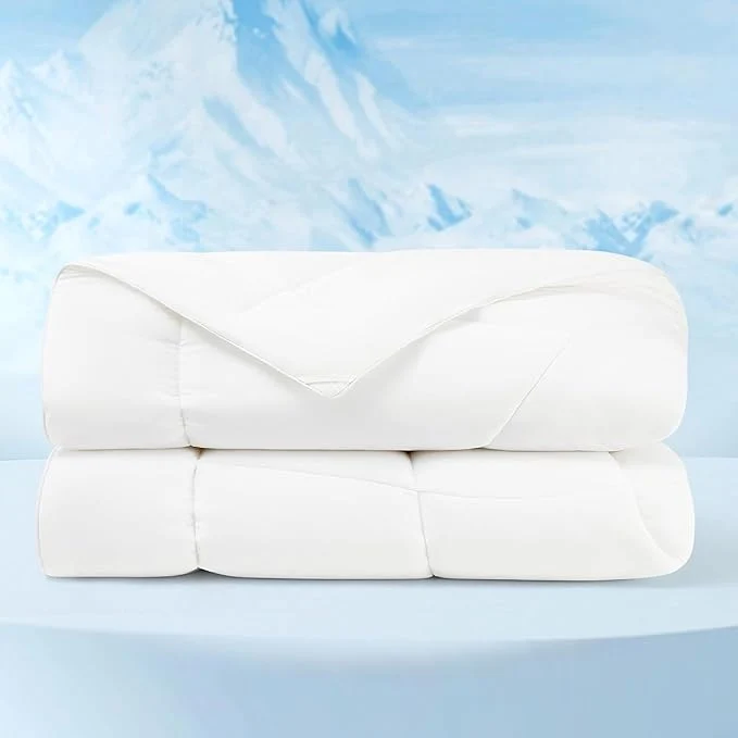 Expertly Made Bedsure Cooling Comforter Twin XL – Cooling Blankets for Hot Sleepers Lightweight Comforter for Summer with Dual-Sided Cool Tech Soft Breathable Cold Blanket for Sleeping White 68×92 Inches Contemporary