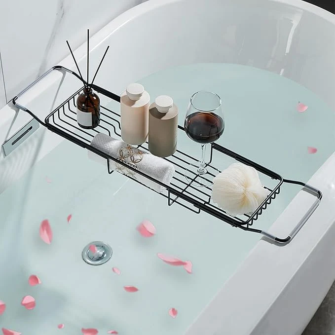 Trendy Stainless Steel Bathtub Caddy Tray Expandable Bath Tub Tray Table Adjustable Fast