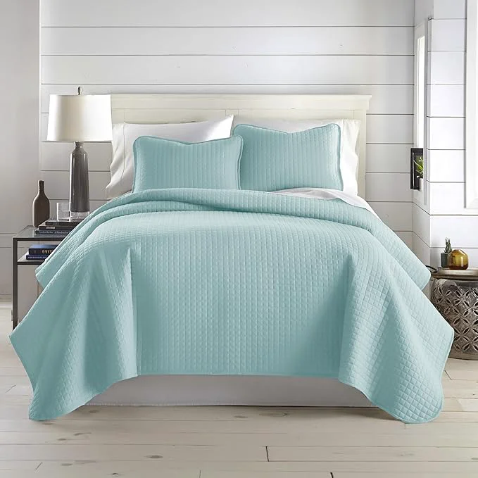 Original Southshore Fine Living Inc. Quilts Queen Size with 2 Pillow Shams Full Bedding Set Pet Hair Resistant Bedding Quilt Coverlet Bedspreads Queen Size Full Bedspread with 2 Pillow Shams Sky Blue Functional