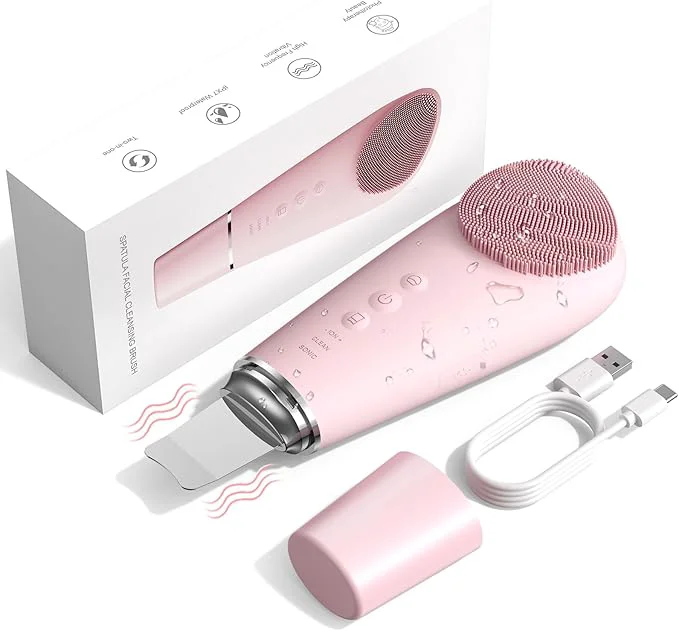Lightweight Facial Cleansing Brush Massager 2 in 1 Facial Skin Scrubber Waterproof and Fine