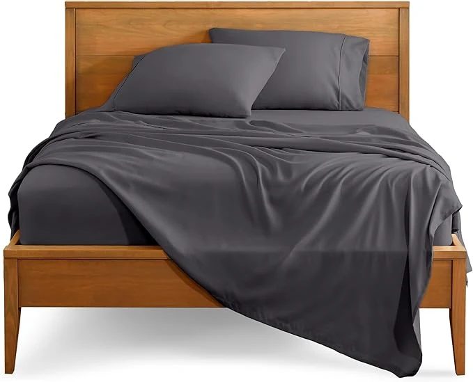 Elite Bare Home California King Sheet Set – 1800 Ultra-Soft Microfiber Cal King Bed Sheets – Double Brushed – Deep Pockets – Easy Fit – 4 Piece Set – Bed Sheets California King Forged Iron Grey Premium