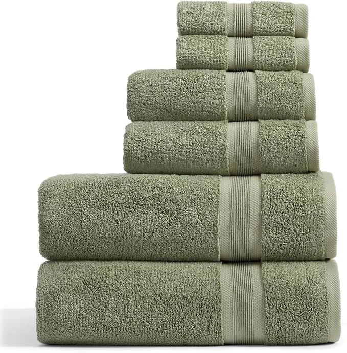 Sophisticated Springtree Home Luxury Viscose from Bamboo Bath Towel Set 6 Piece Set 35 Reusable