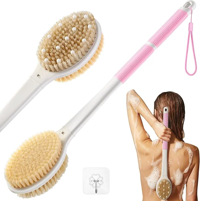 Easy-to-Use Shower Brush for Massage Dry Brushing Back Scrubber for Shower Crafted